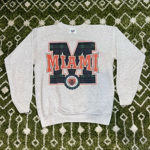 Vintage 80s Miami University Crewneck Sweatshirt L